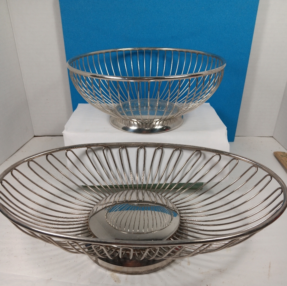 Silver plated wire baskets